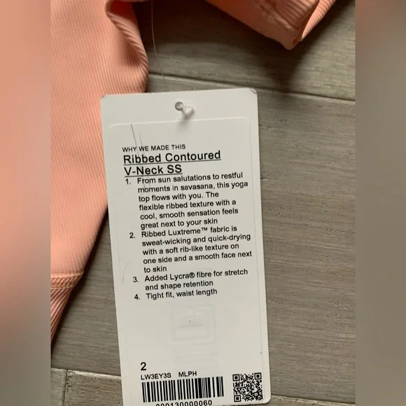 NWT 🍋 Lululemon Ribbed Contoured V-Neck Yoga Short Sleeve - Picture 8 of 8